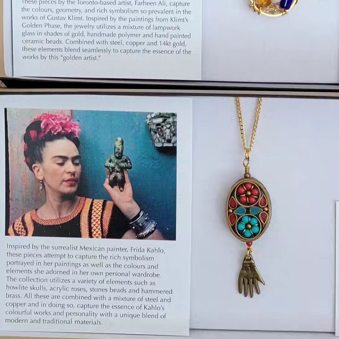 It's always quite exciting when a store requests to showcase multiple pieces each inspired by different paintings. 🎨 

Each pendant is similar in size and shape but each with such a different personality.  It's one of the joys of creating art inspir