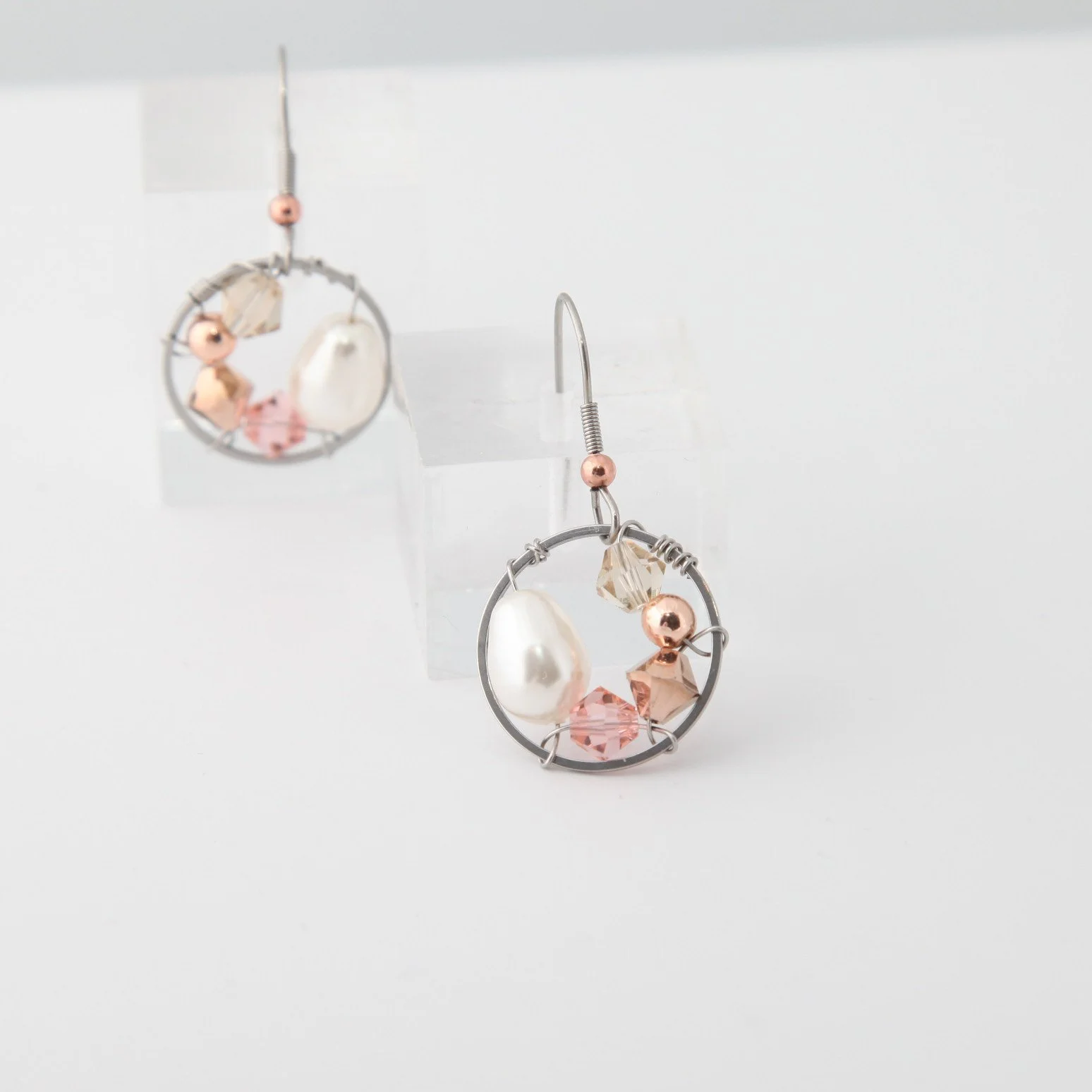 Steel white pearl drop earrings pic 2.jpg