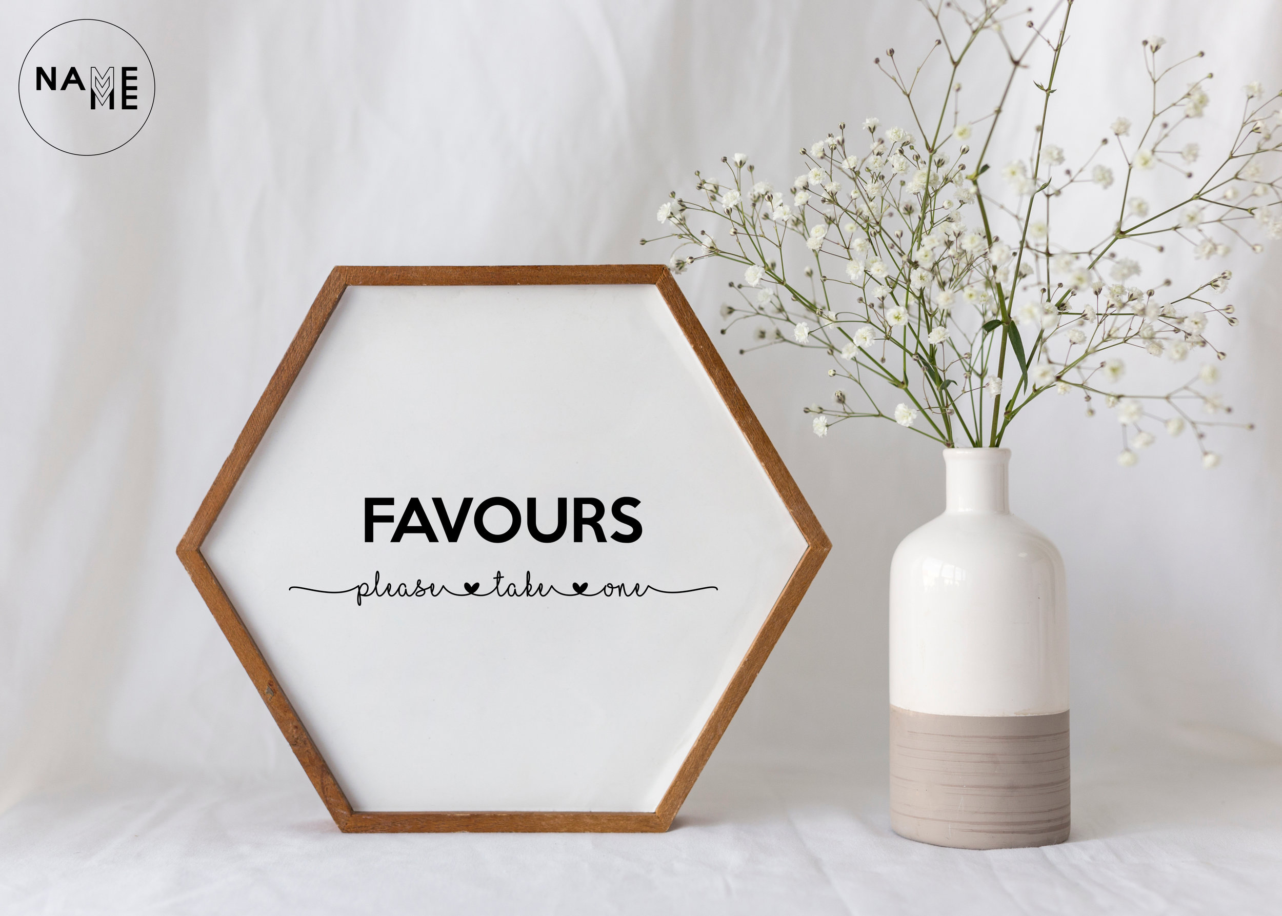 Favours Please Take One Sign - Free Printable Design - Instant Download —  NAME ME | Personalised Cotton Totes, Favour Bags and Gifts