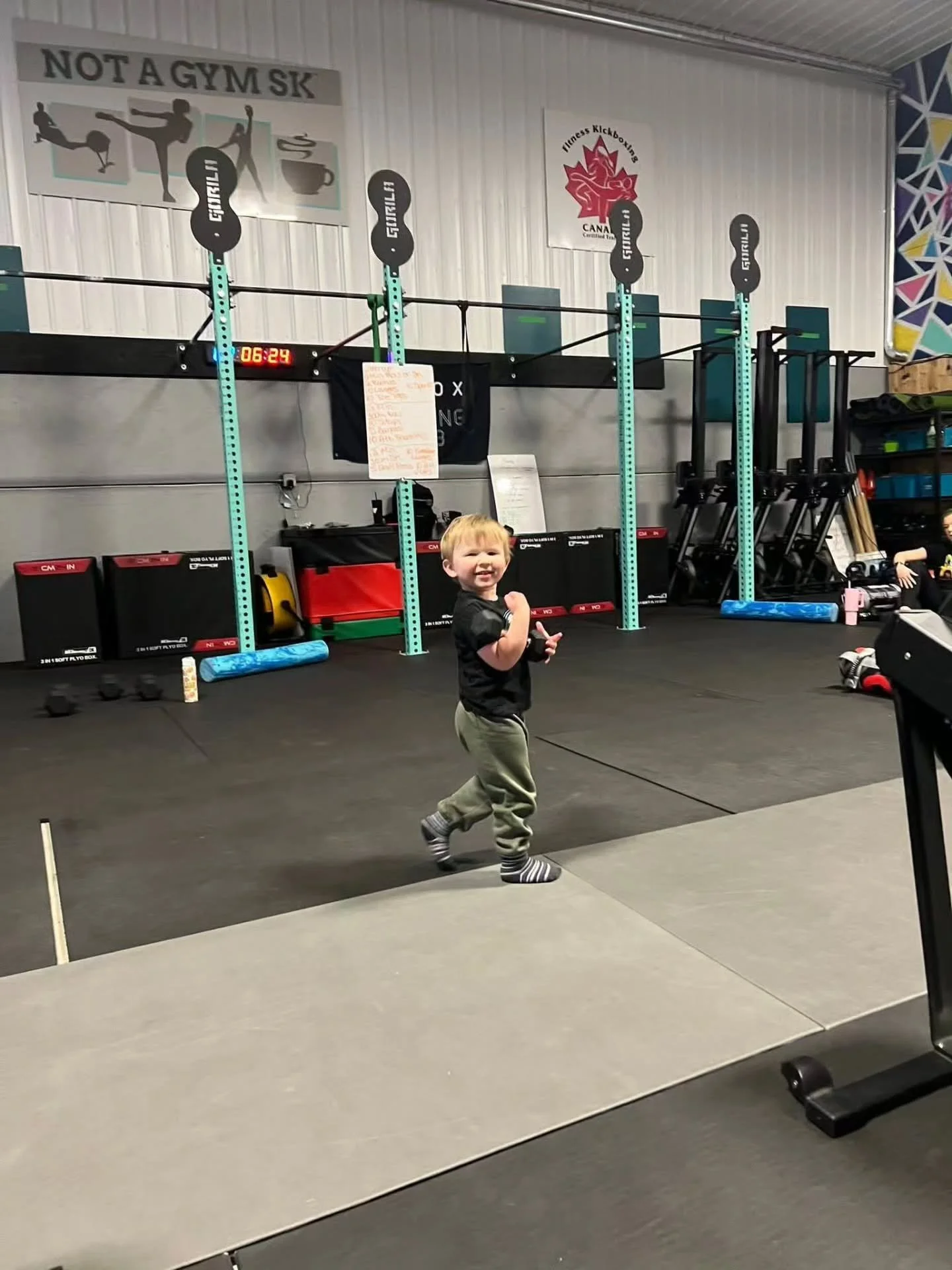Oliver working out in baby fit classes