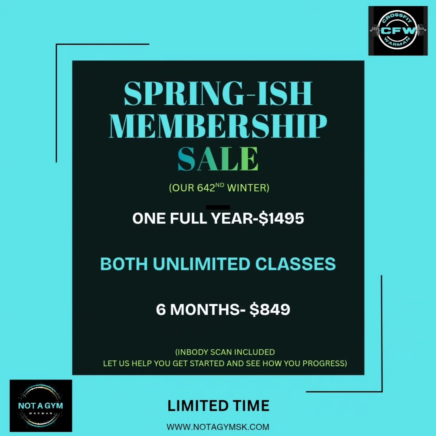 Ending Friday!!
Great deal
Message for information