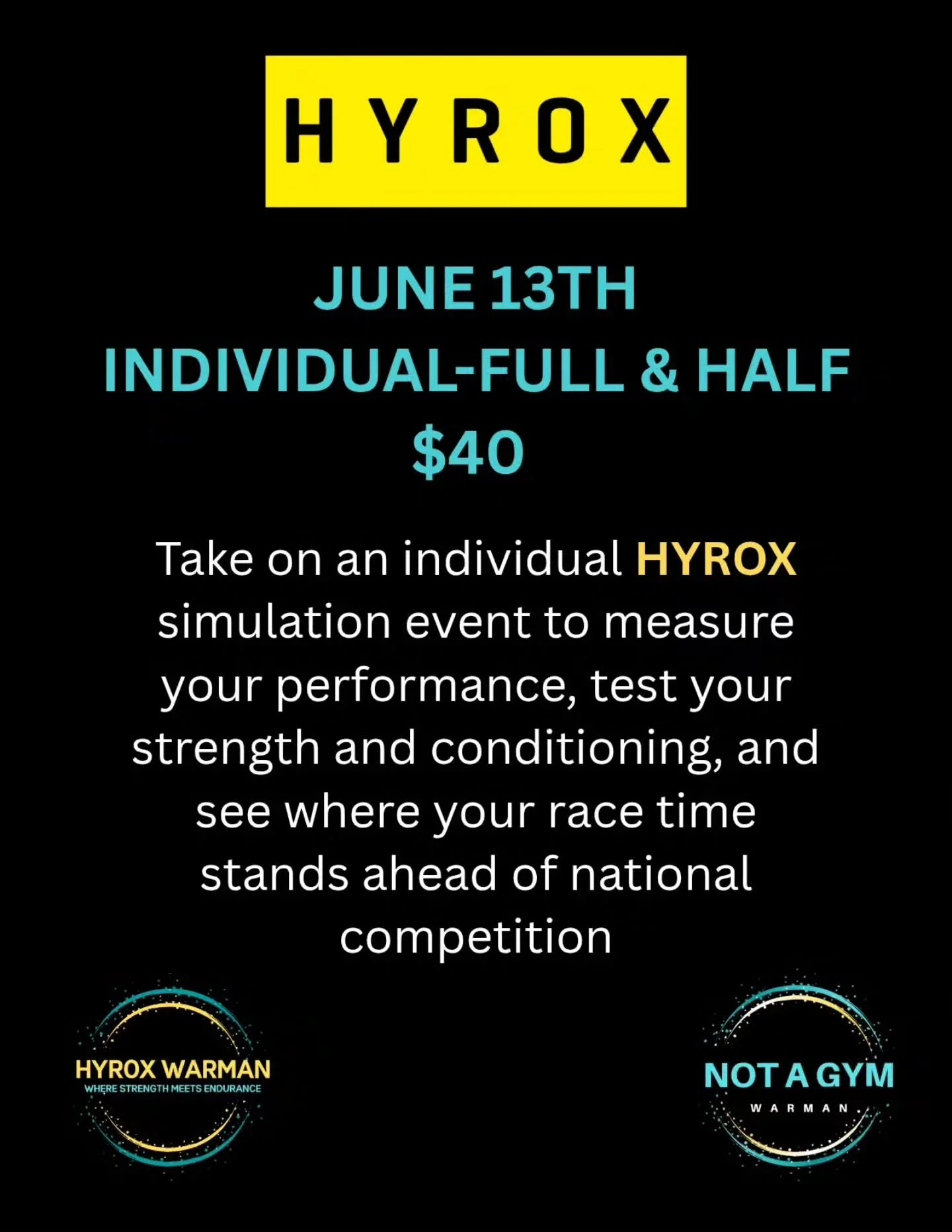 Hey everyone, 
Time for more fitness racing!!
We have been getting asked for more individual spots.

We have added on to our relay event day.

June 13th roughly noon start time!

We have limited spots available. 
And go!!!!
Get your race on.

Registr