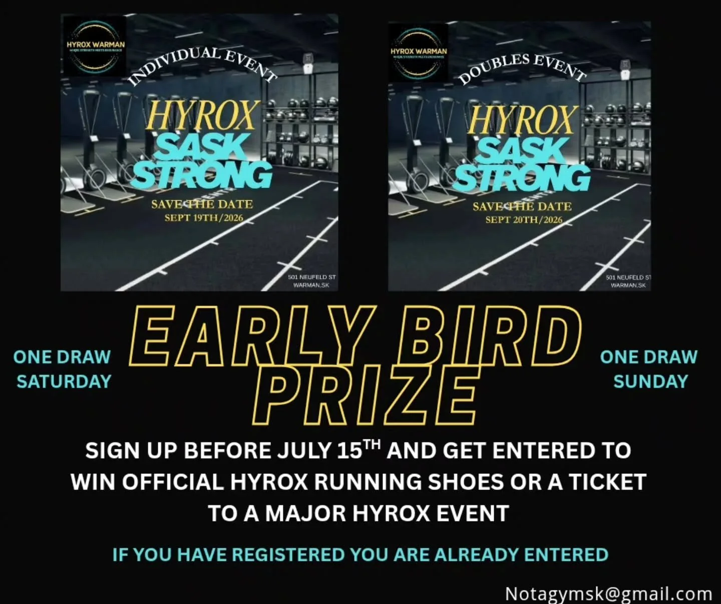 Great deal! 
Lots of fun. Great way to try a race before a national one. 

#hyroxwarmanaffiliate #hyroxwarman #warmanhyrox #yxe #yxehyrox