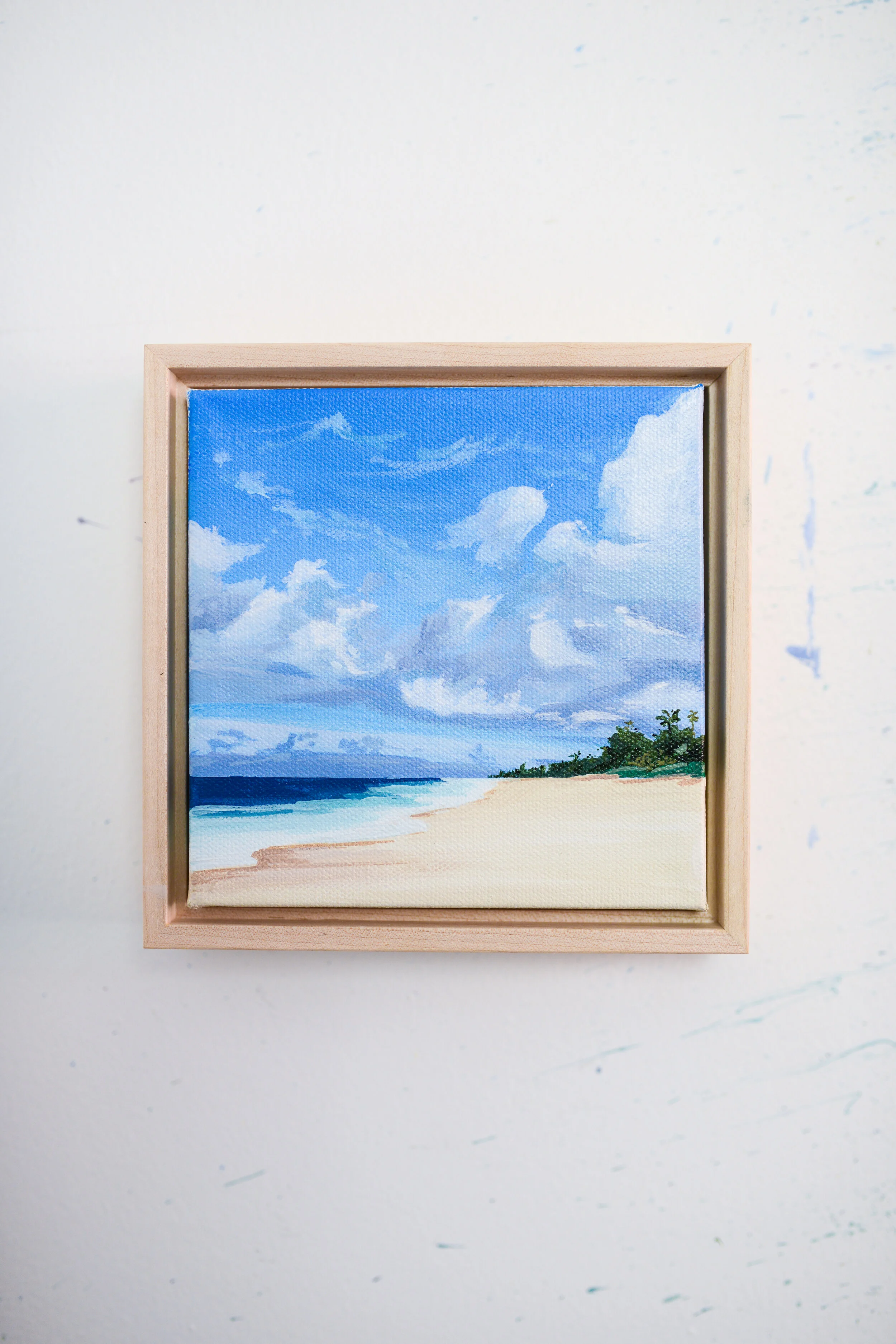 "Floating" 6x6 Framed Acrylic Painting