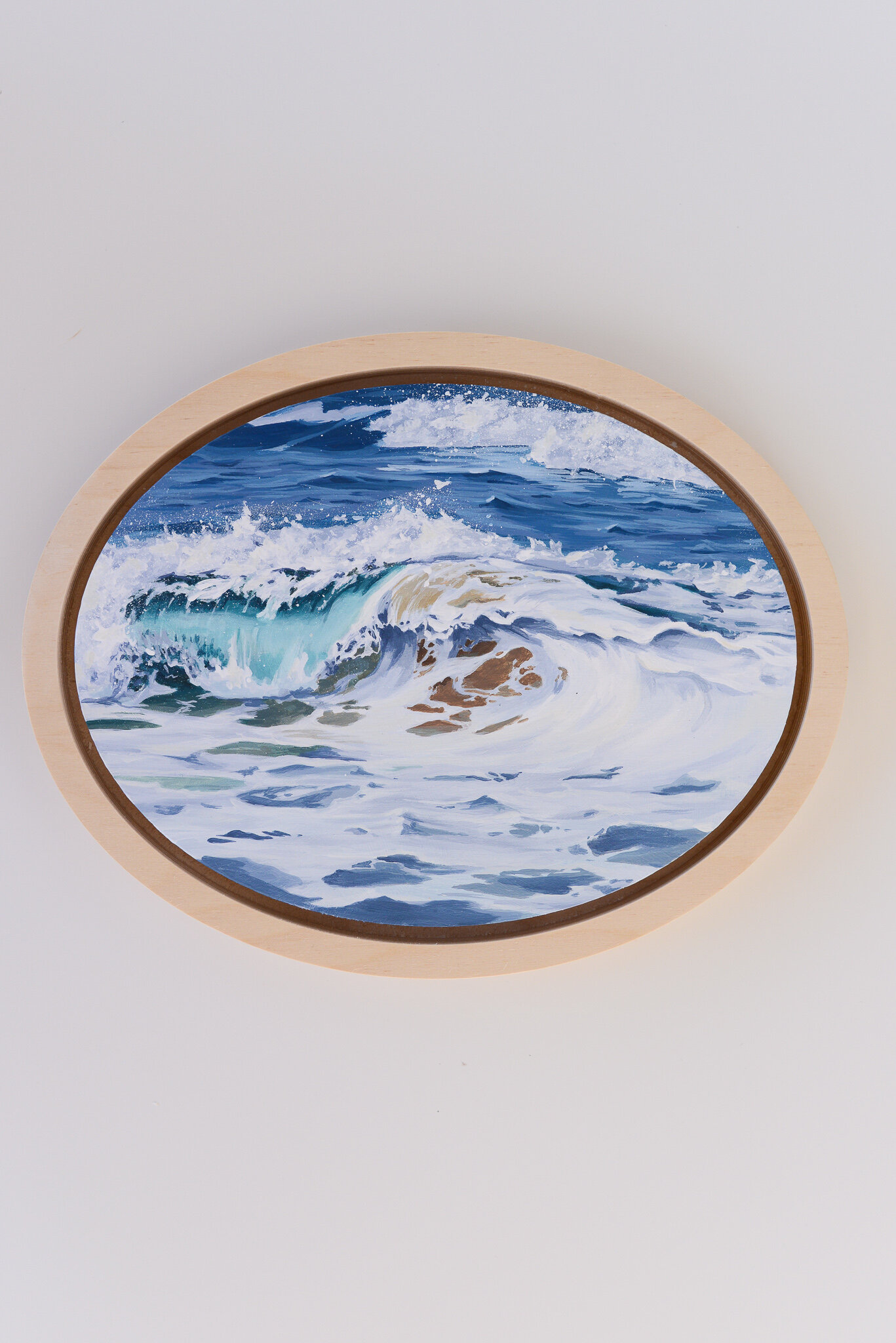 "Sound of the Shore" 8x10 Framed Oval Seascape Painting