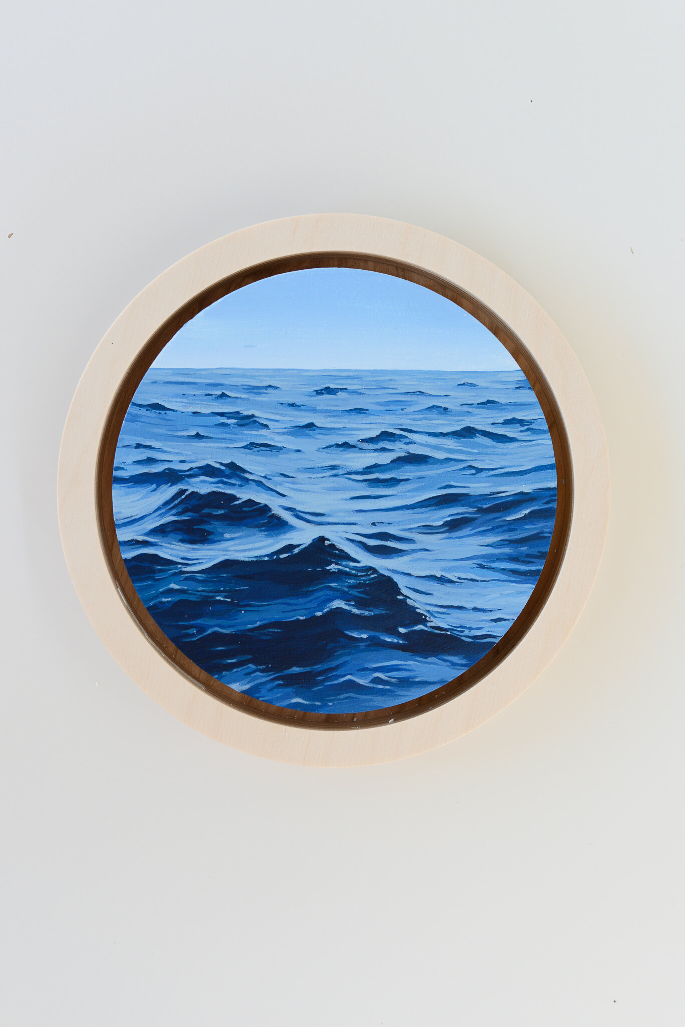 "Boundless" 6x6 Framed Acrylic Circle Seascape Painting