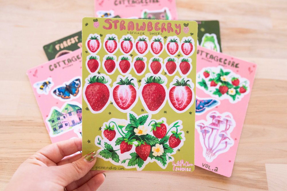 strawberries sticker sheet – ViolaMariaArt