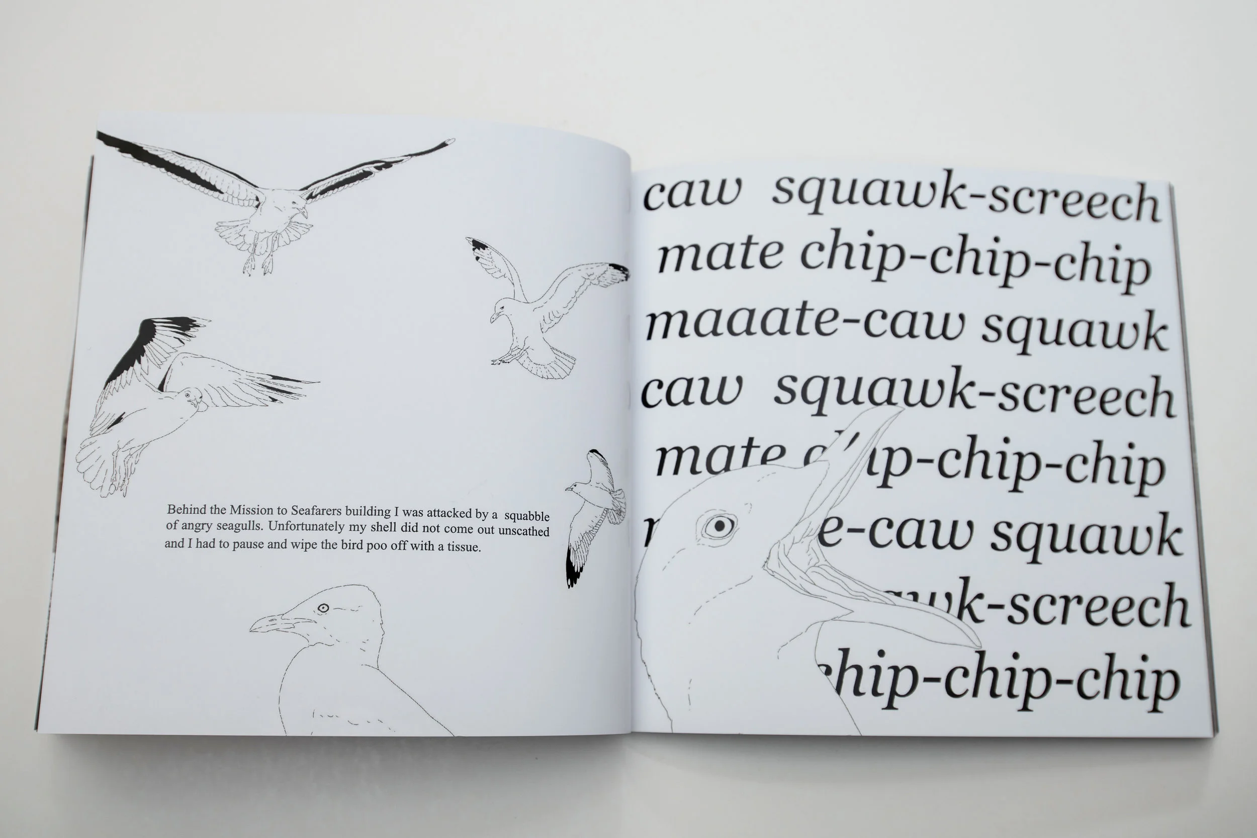   Pages from the artist book documenting Clare’s walks.  