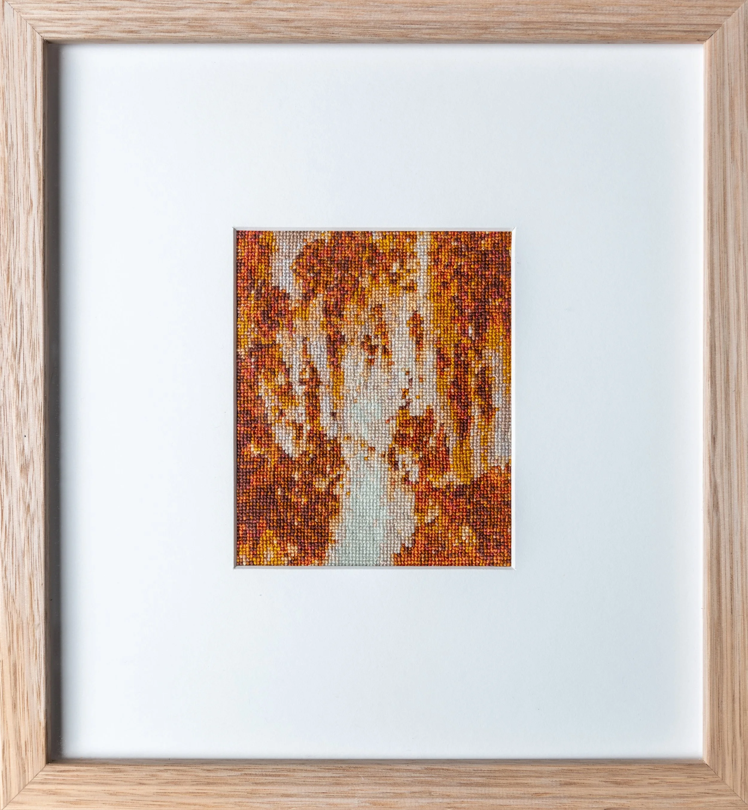 Atrophy 3 (rust details from ANL Wahroonga). Cross-Stitch, 13.5 x 11cm.