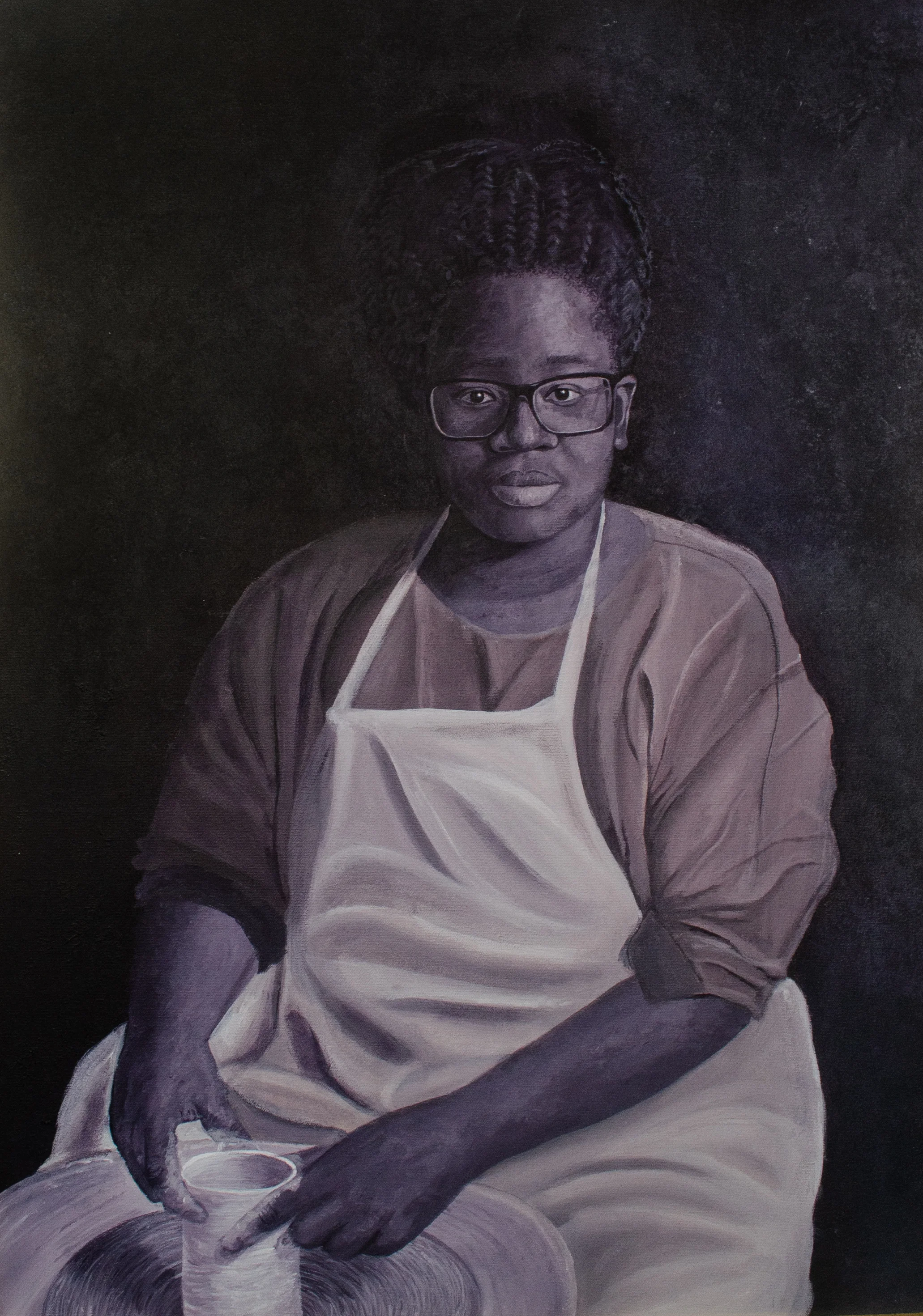 SHANNIQUA AS A POTTER | ACRYLIC ON CANVAS - 59,4 x 84,1 CM - 2019