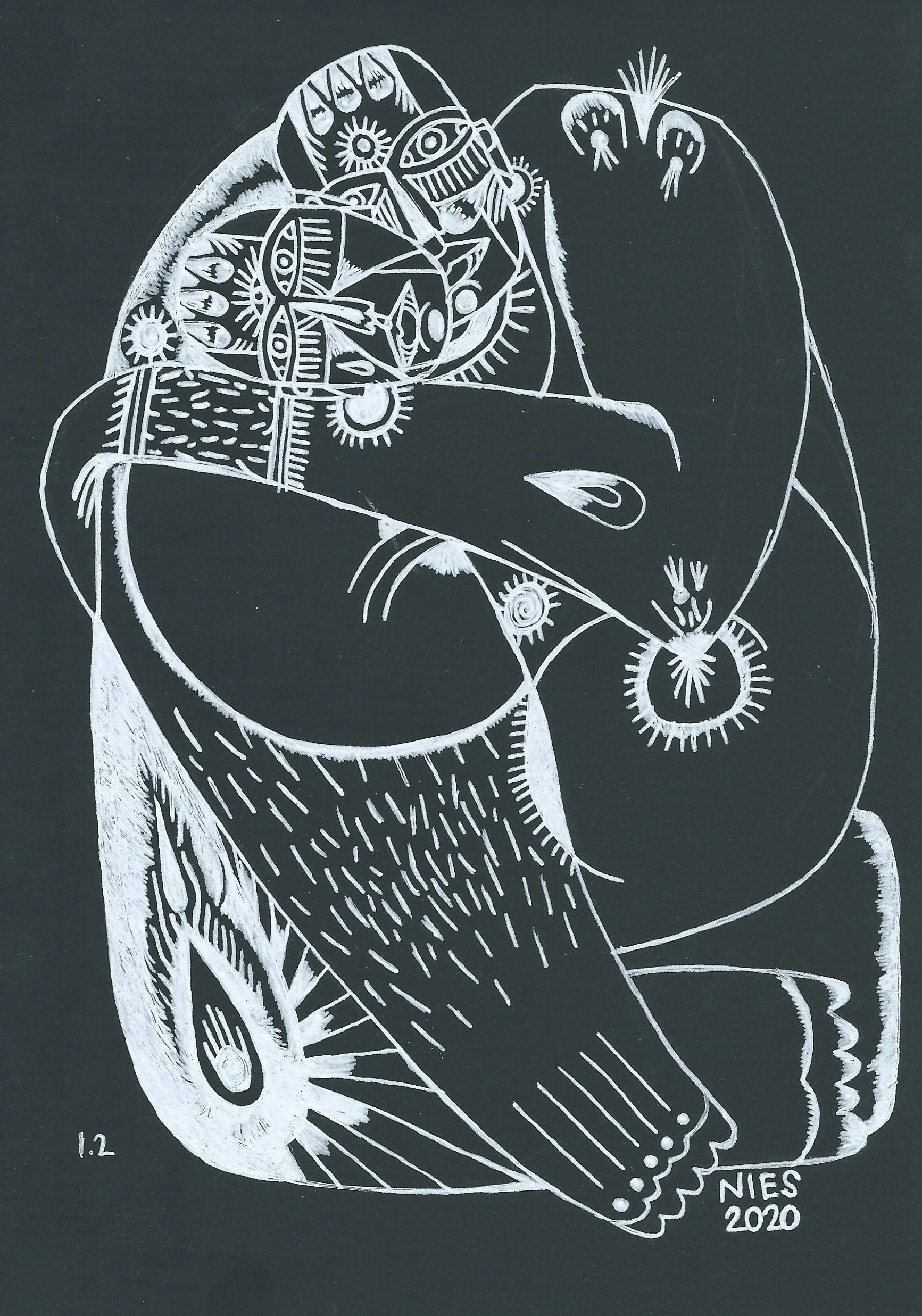 White ink drawing II (framed)..jpeg