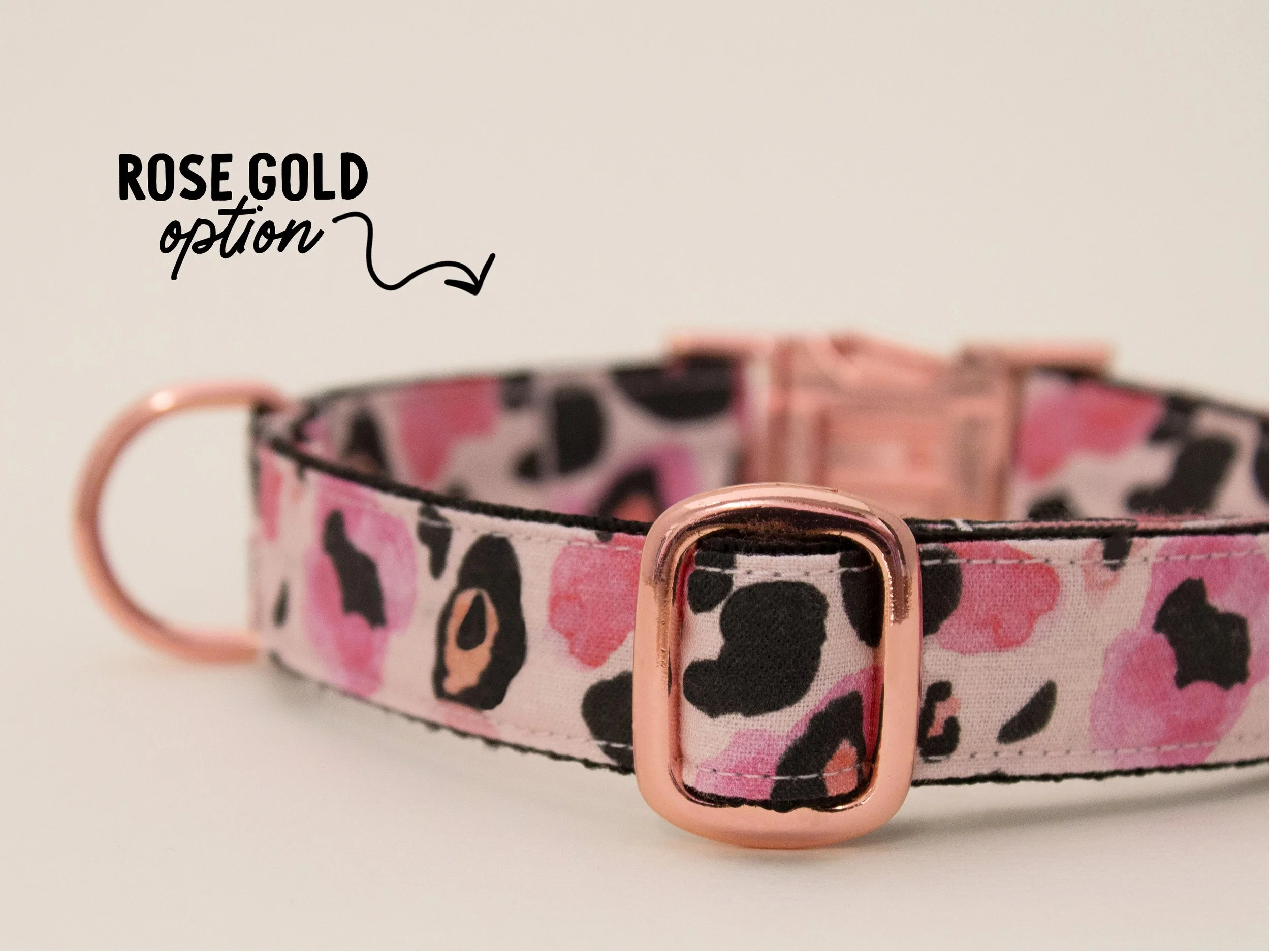 pink leopard dog collar