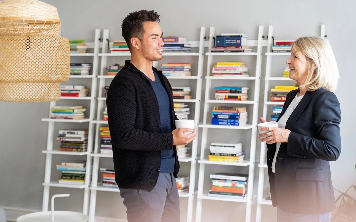 Ivareta kaffepraten på hjemmekontoret