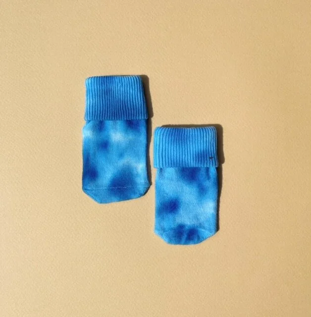 Organic Socks- Shibori *ocean, Shankha Blue