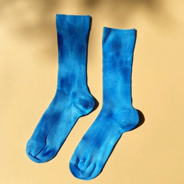 Organic MAMA Socks- Shibori *ocean, Shankha Blue