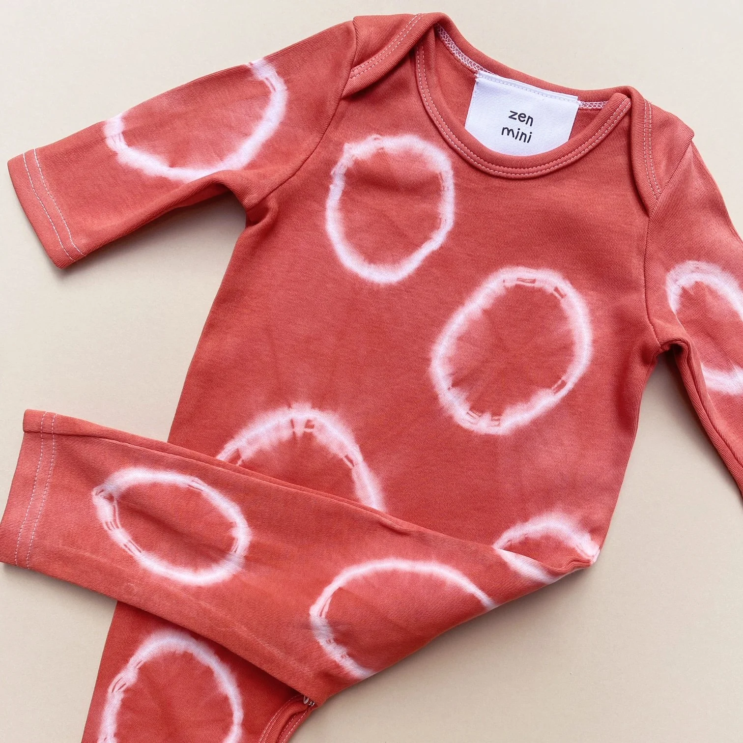 Organic Romper, Circles- Red Earth
