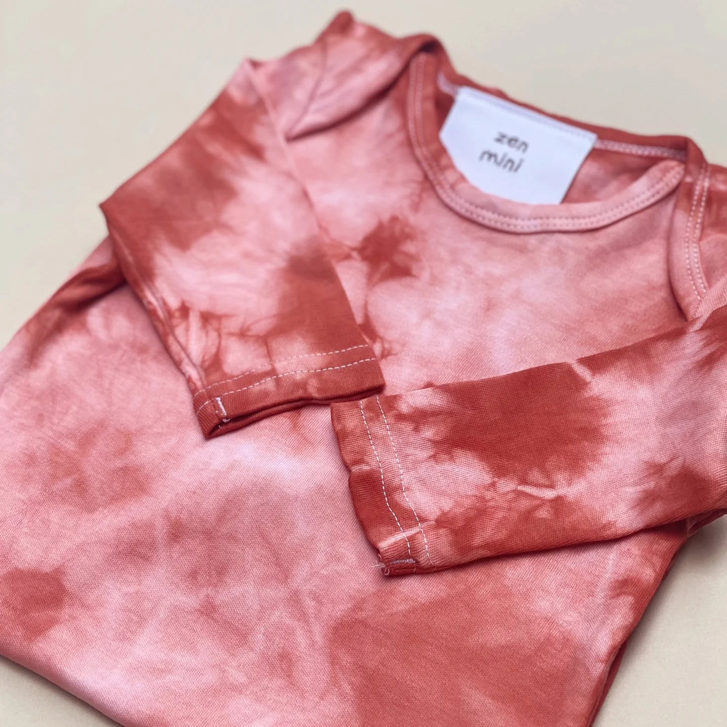 Organic Romper, Shibori- Red Earth