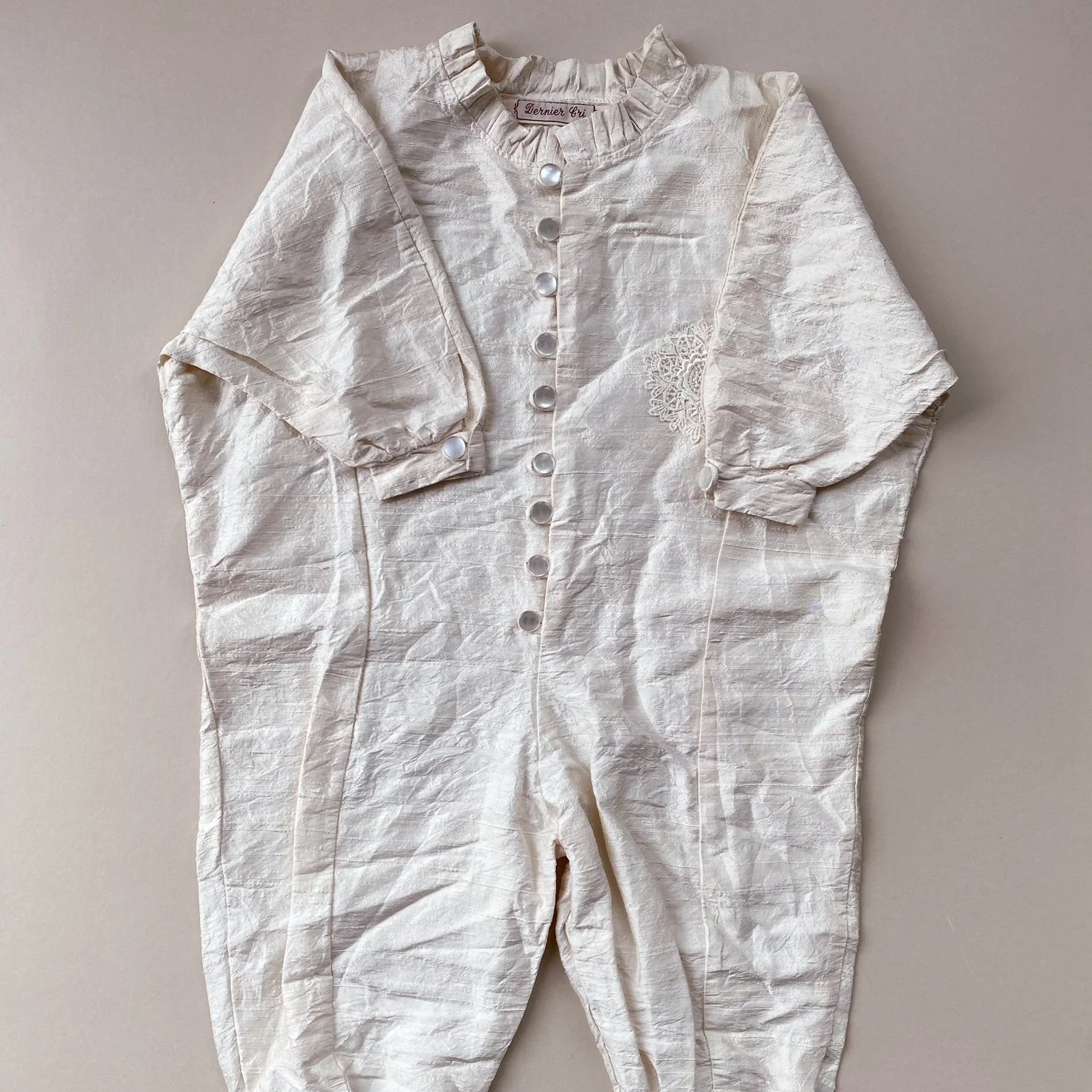 Vintage Raw Silk Romper 12-18M