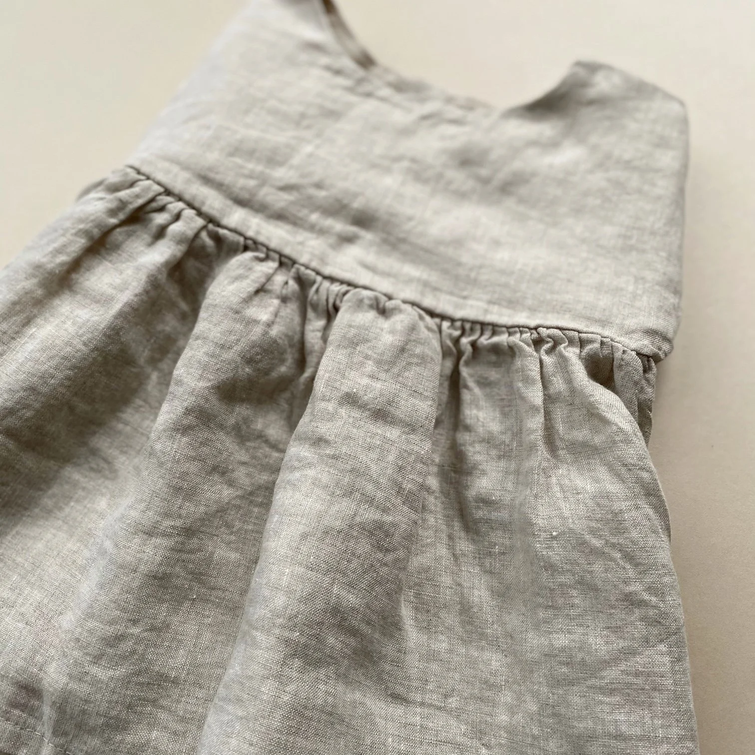 Natural Linen Dress 2-4M