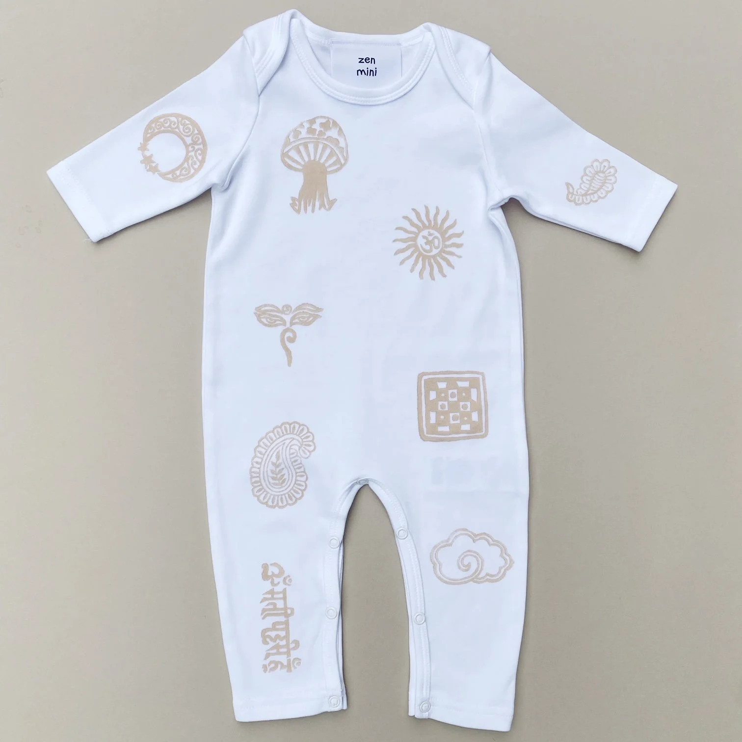 Organic Romper, Mantra- White