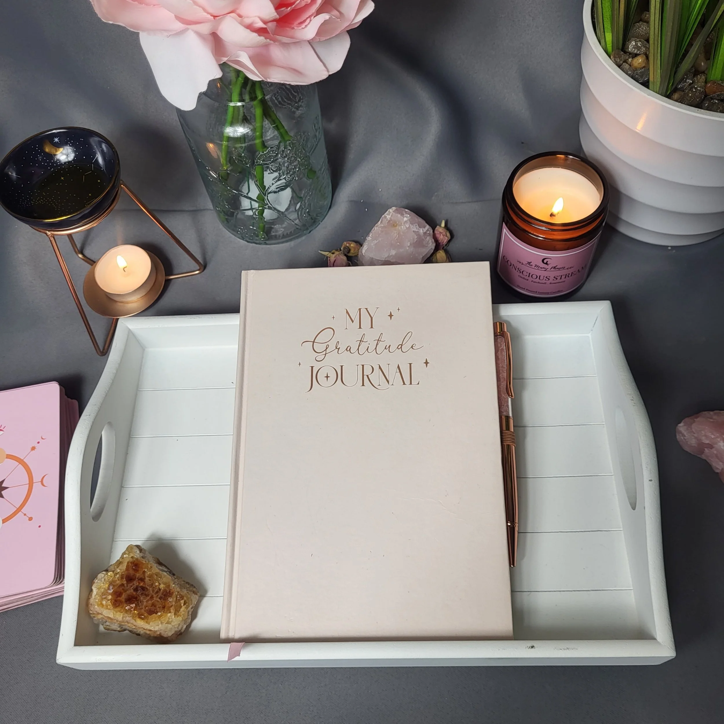 Gratitude Journal with Rose Quartz Pen!