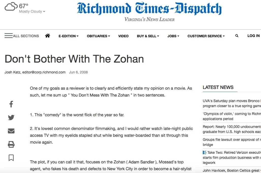 Another great thing about the  Times-Dispatch : they’ve maintained a solid search engine of their archives. You can peruse my copy   HERE  . 