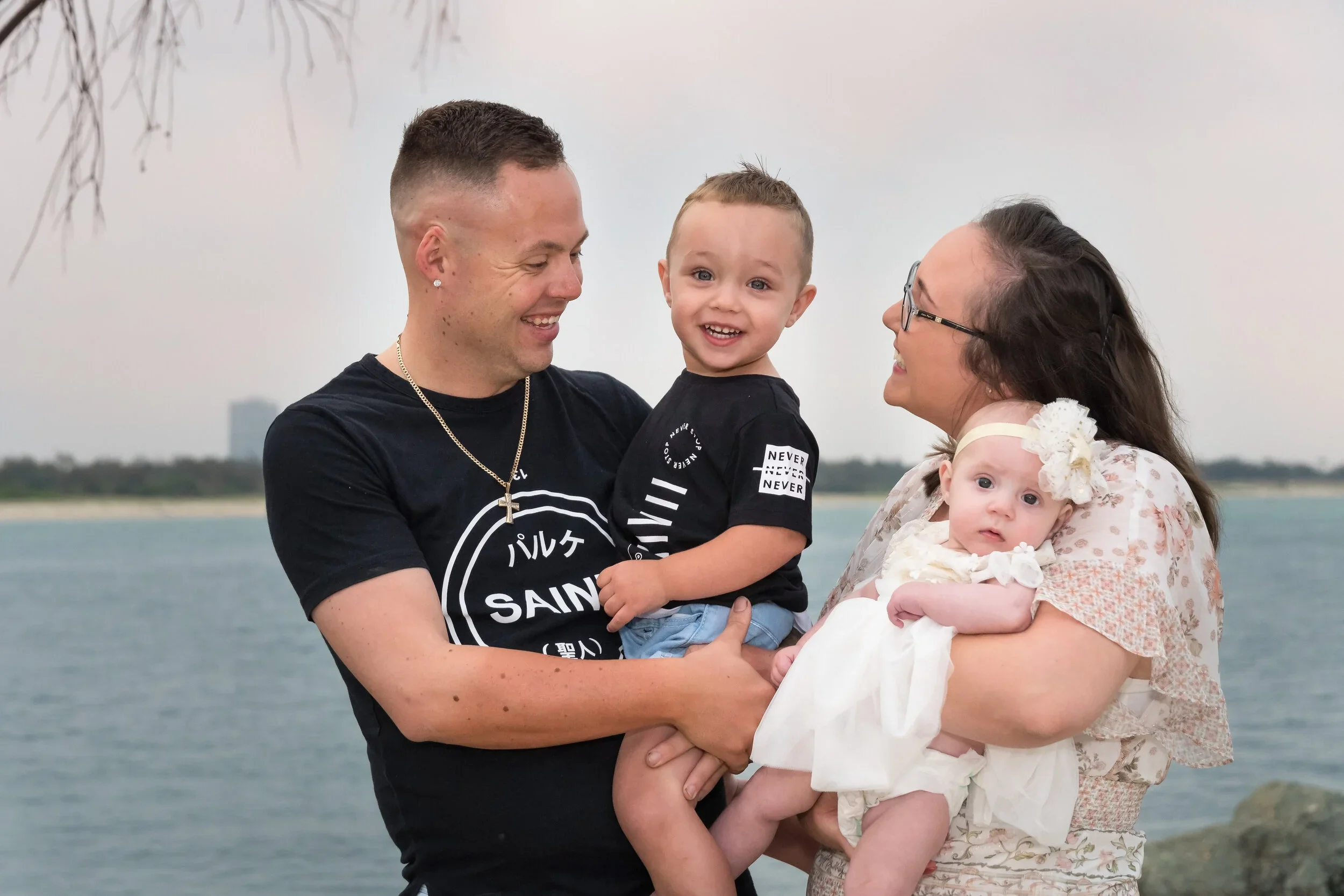 A family portrait session at The Spit on the Gold Coast, captured by family photographer Scott Hardy