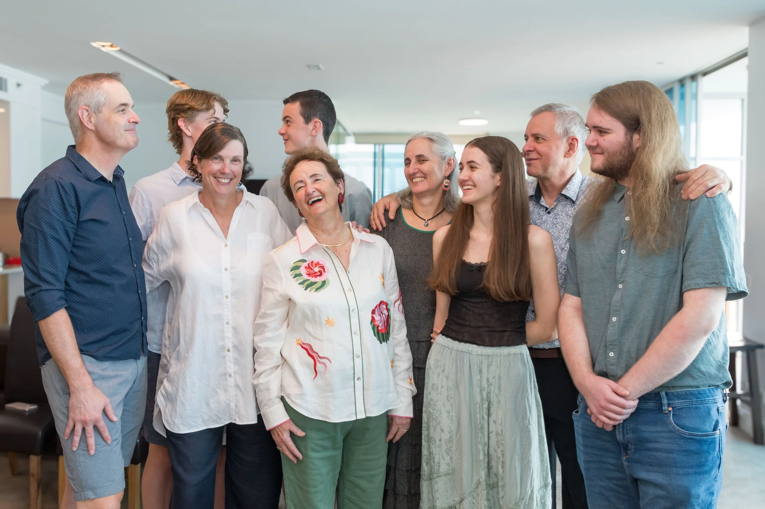Family group photograph at an 80th birthday, Coolangatta