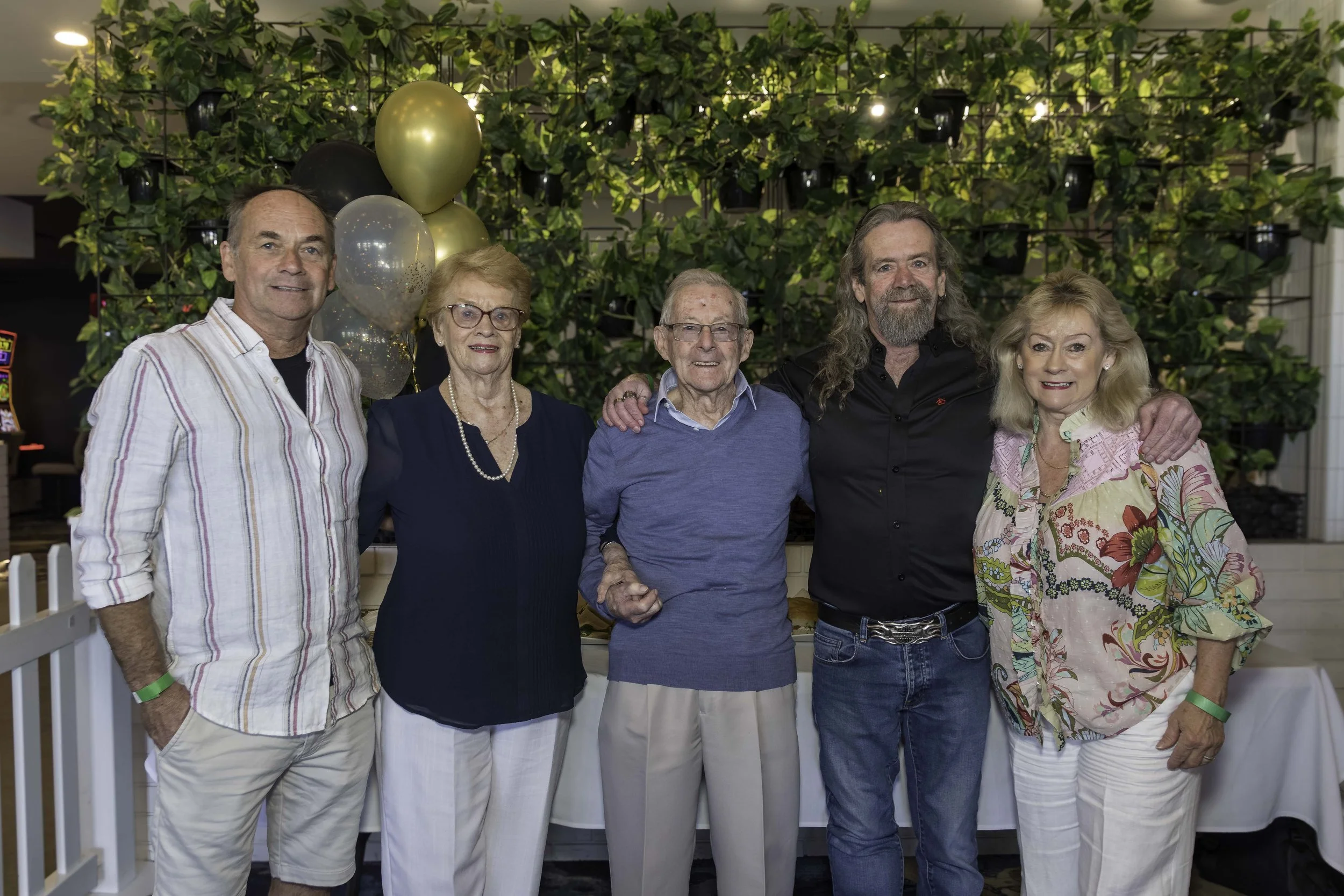 Family group photograph at a 90th birthday, Burleigh Heads