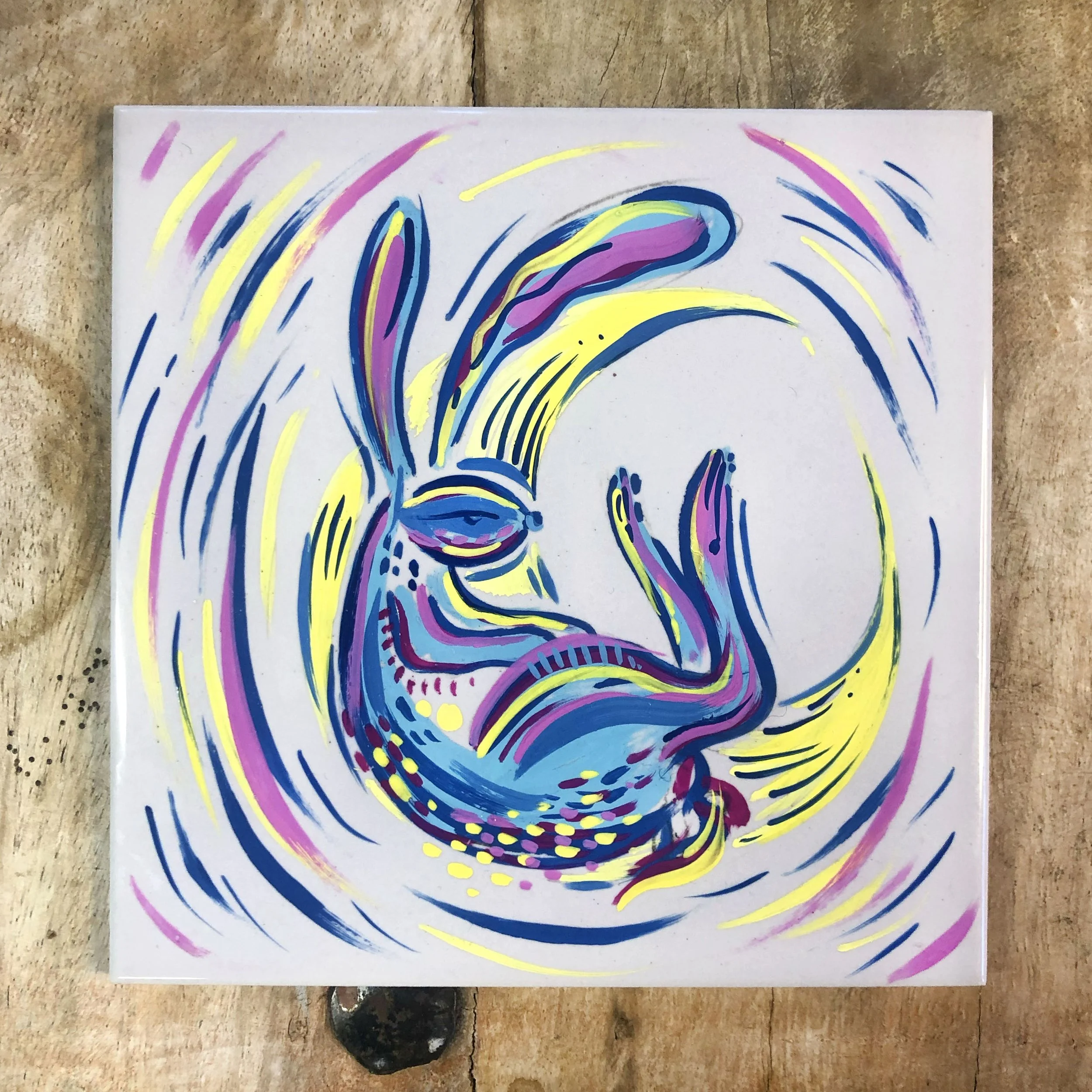 Circus Moon Ceramic Tile