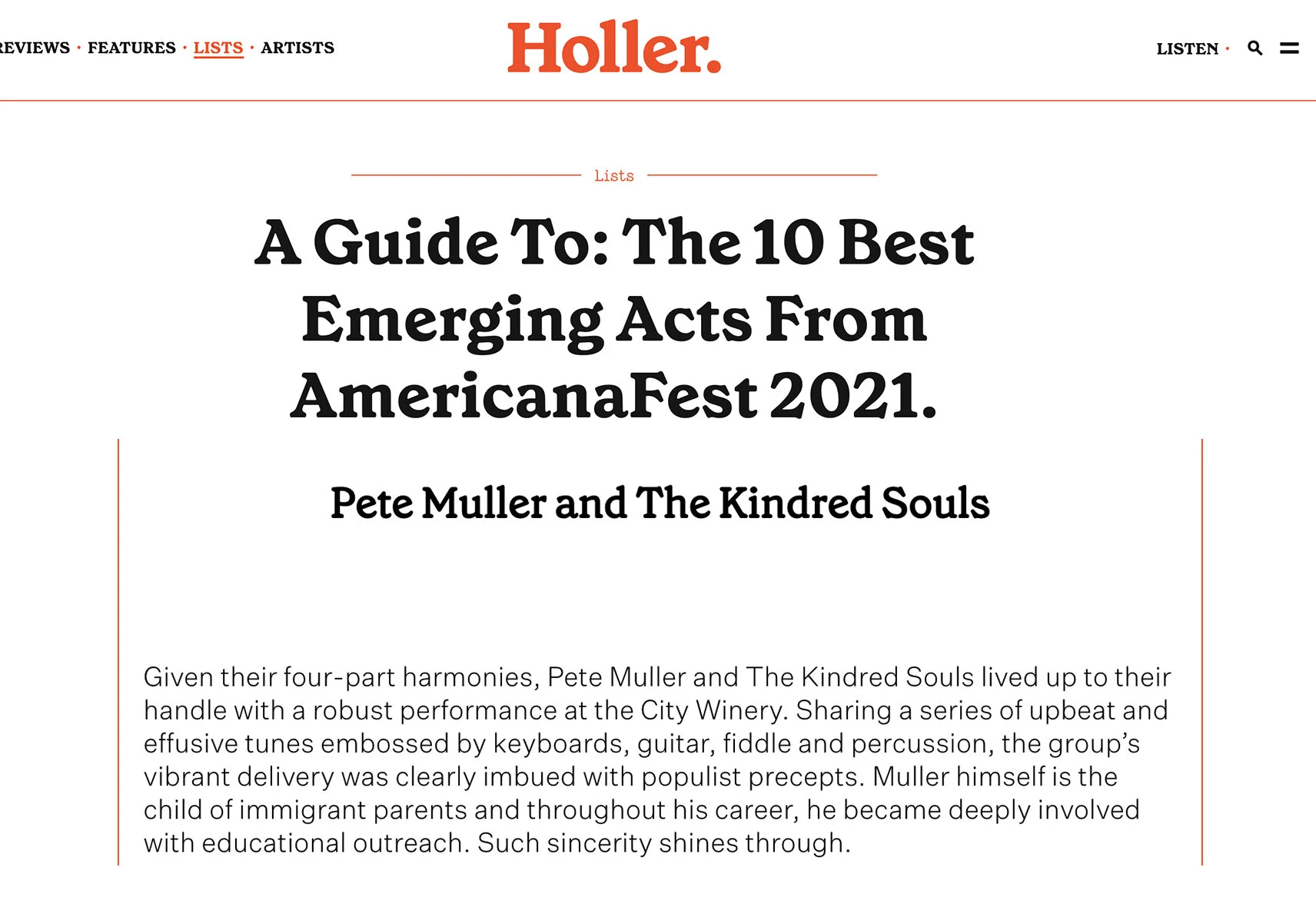 HOLLER | A Guide To: The 10 Best Emerging Acts From AmericanaFest 2021
