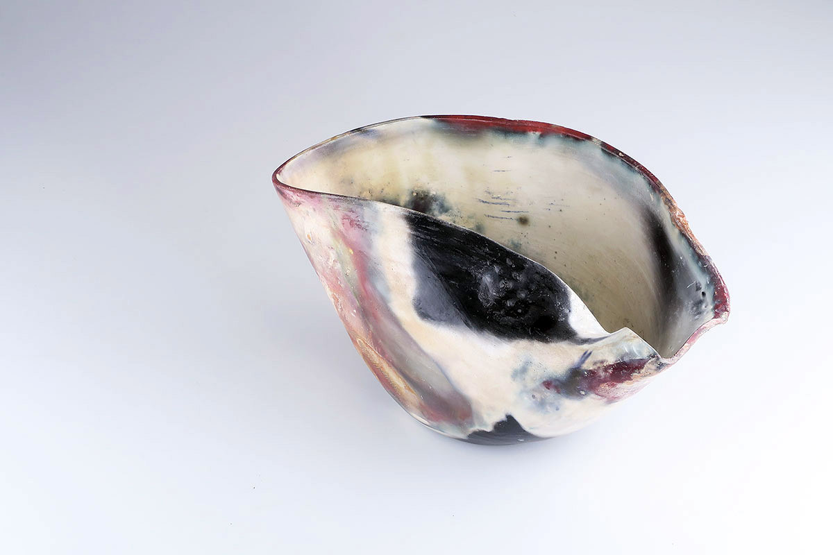 Raku fired altered vessel - sold