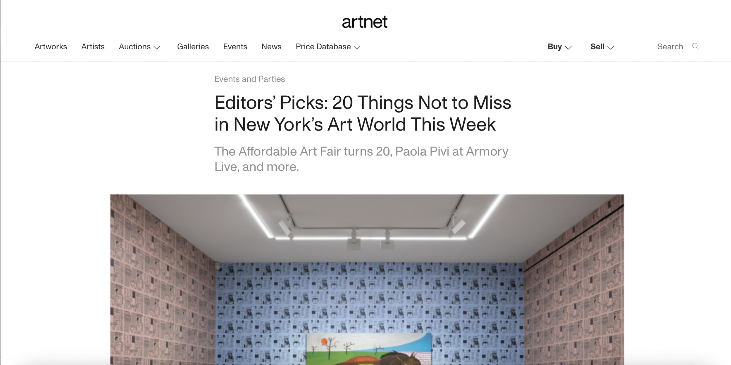 Artnet, Editors’ Picks: 20 Things Not to Miss in New York’s Art World This Week, September 2019