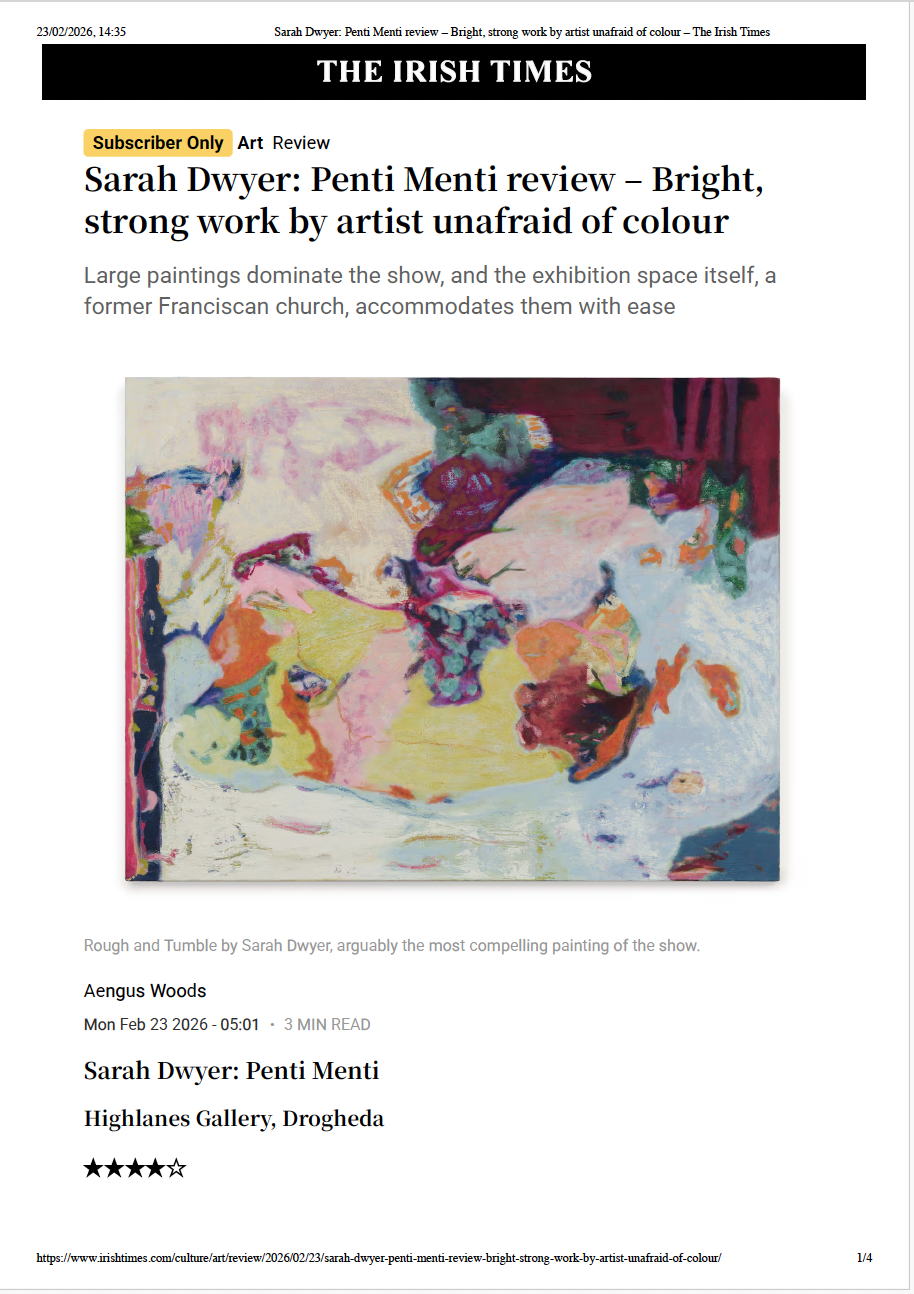 The Irish Times, Sarah Dwyer: Penti Menti review, February 2026