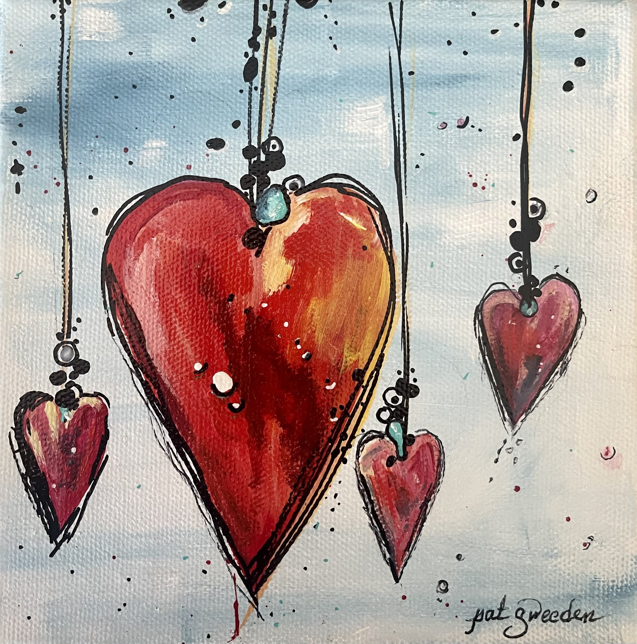 Hearts are 6x6x1.5" $45 includes shipping