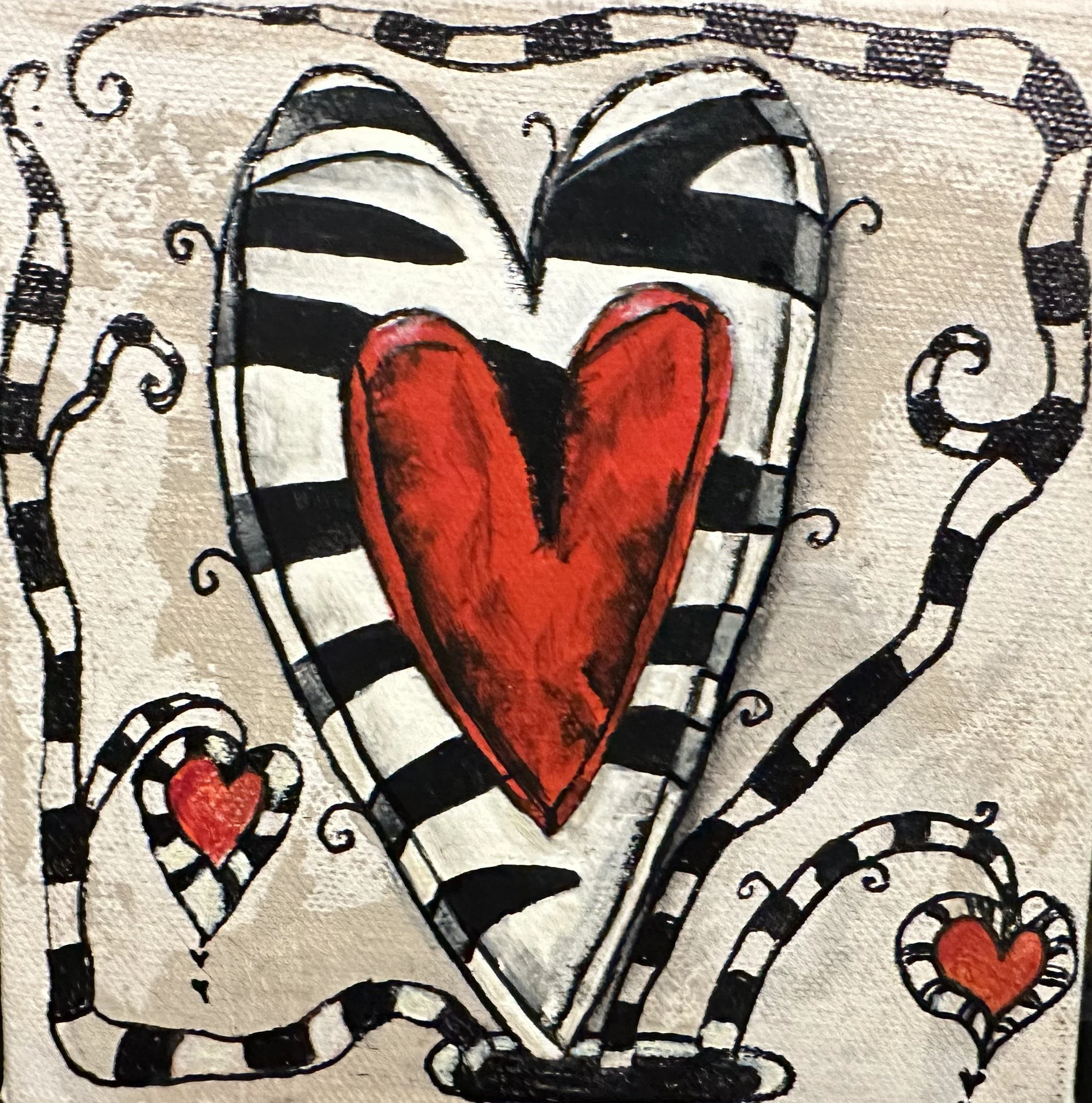 Hearts are 6x6x1.5" $45 includes shipping