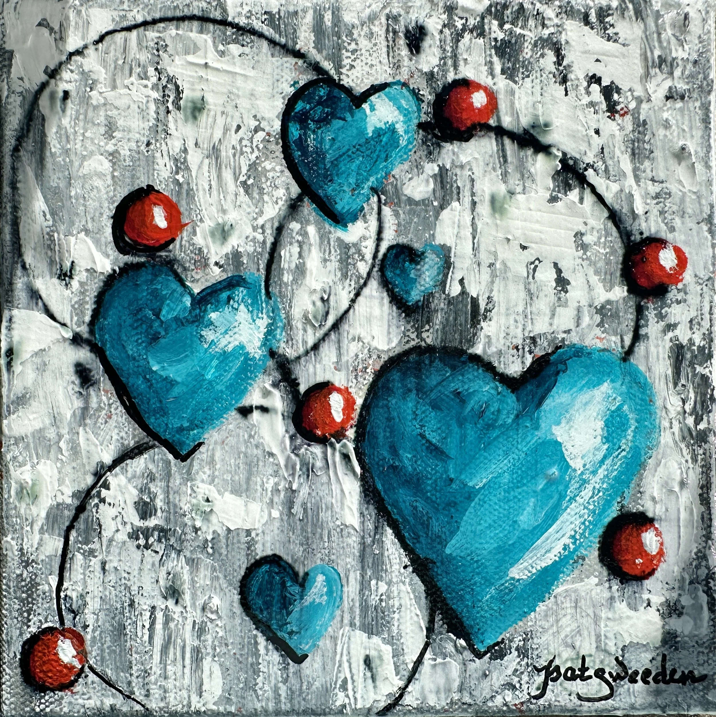 Hearts are 6x6x1.5" $45 includes shipping