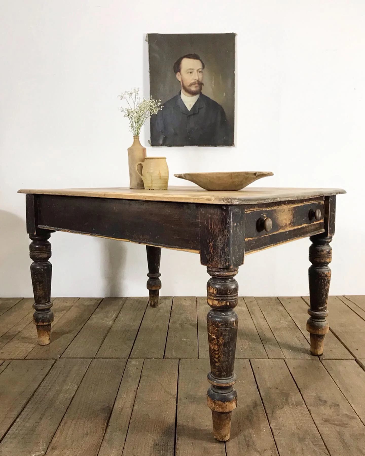 Victorian antique ebonised table