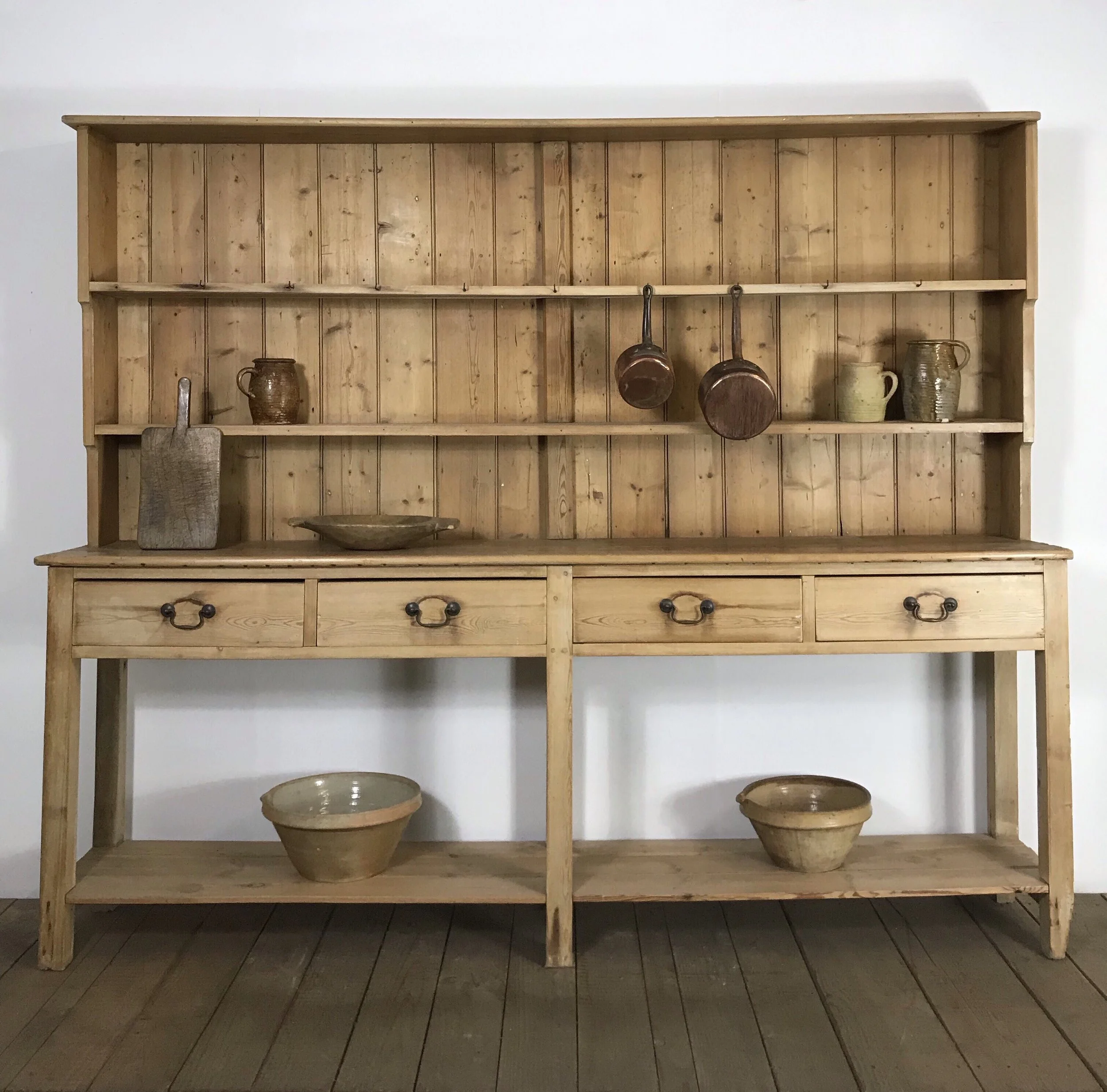 Victorian stripped pine country farmhouse dresser
