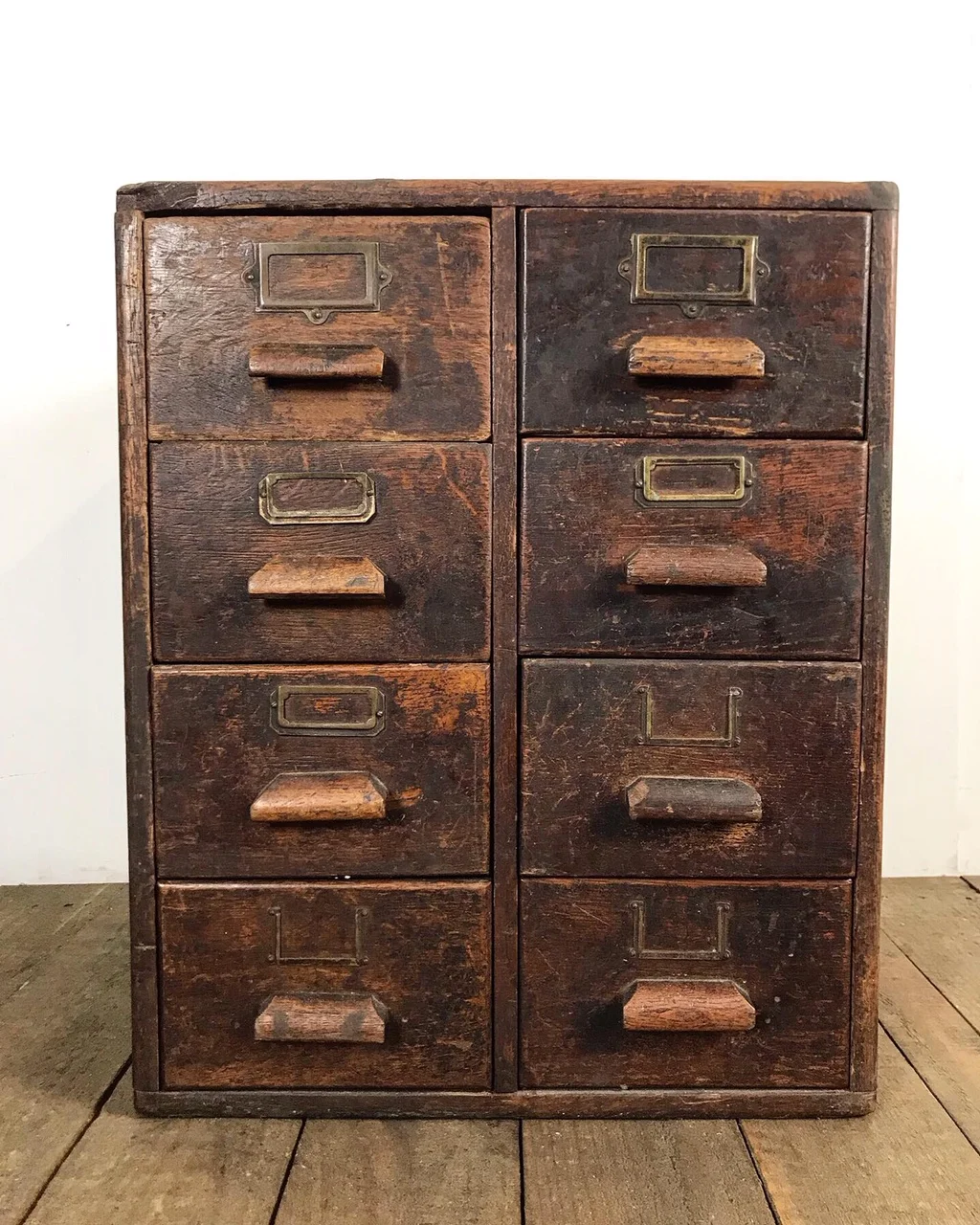 Vintage Oak Bank of Drawers