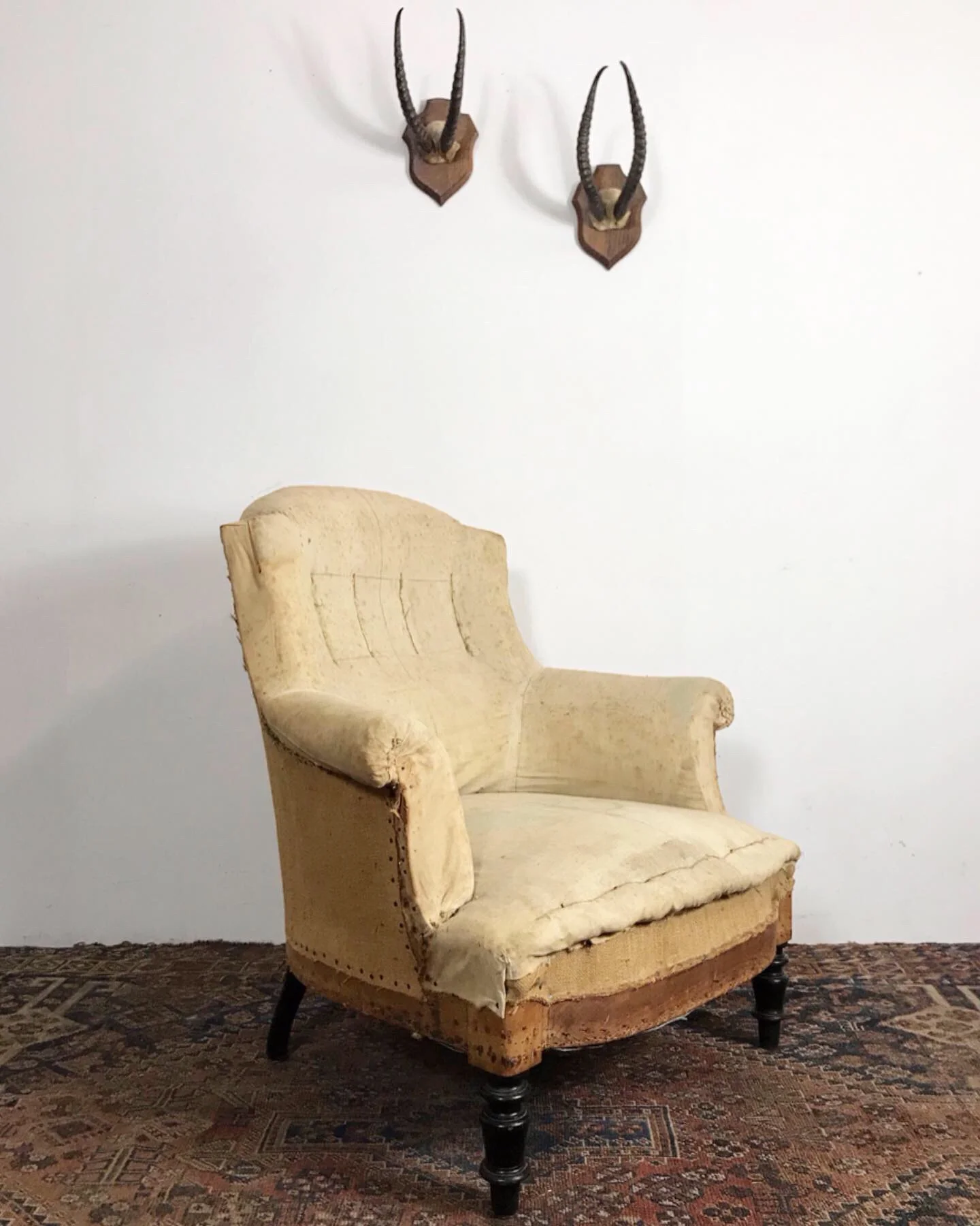 Antique French Napoleon Deconstructed Armchair
