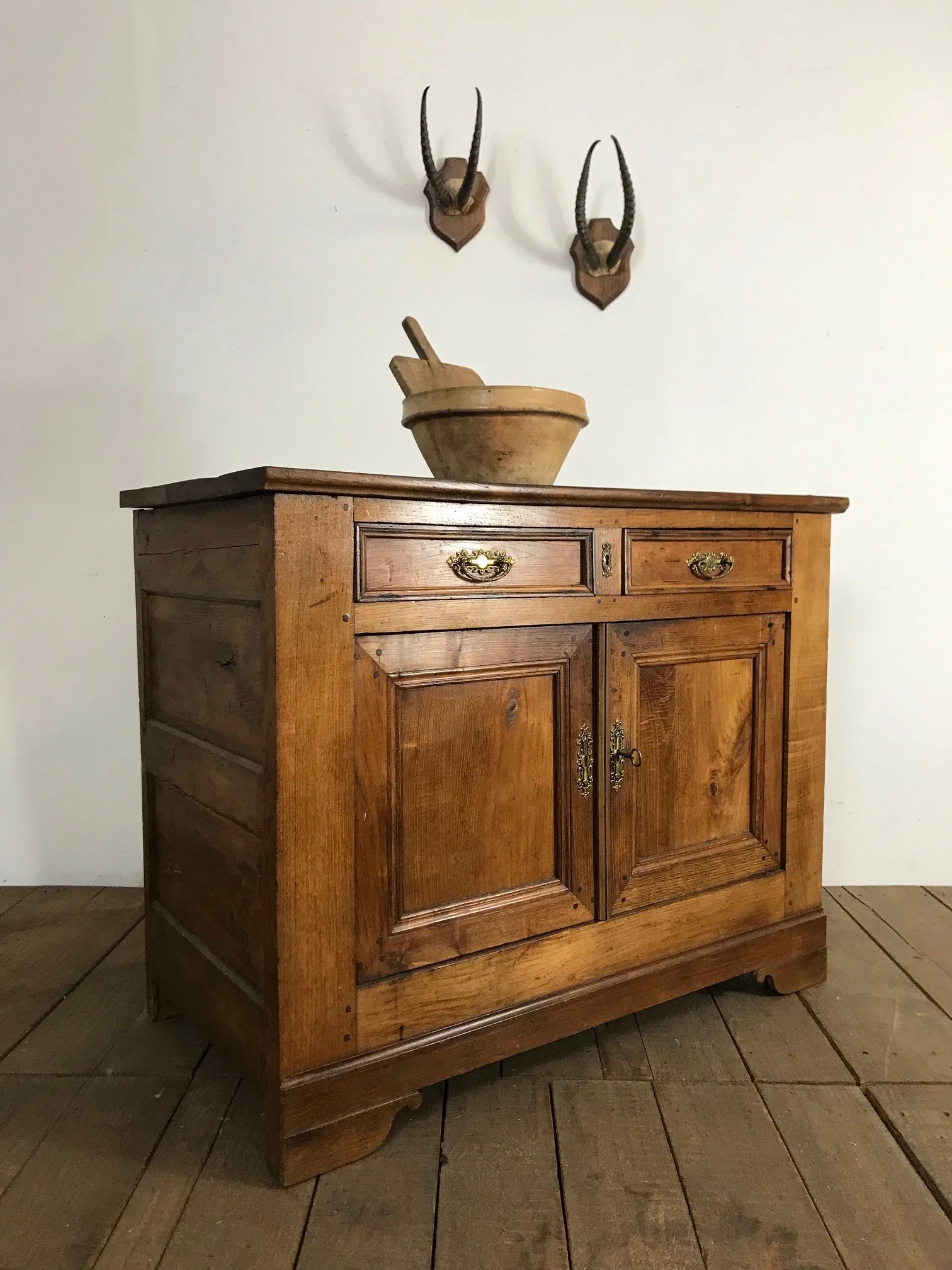Antique French Oak Country Farmhouse Cupboard