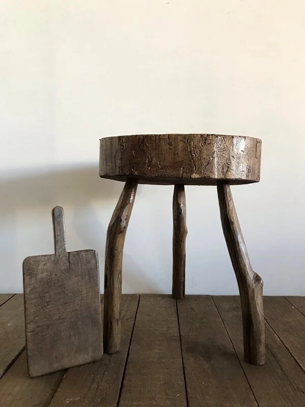 Vintage Antique French Primitive Chopping Block