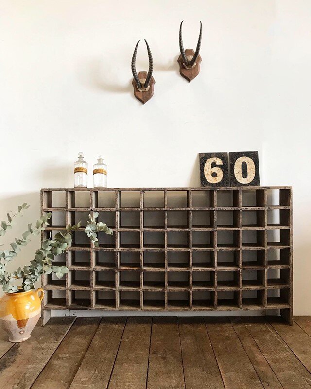 Antique French Rustic Pigeon Hole Unit — Vintage Boathouse