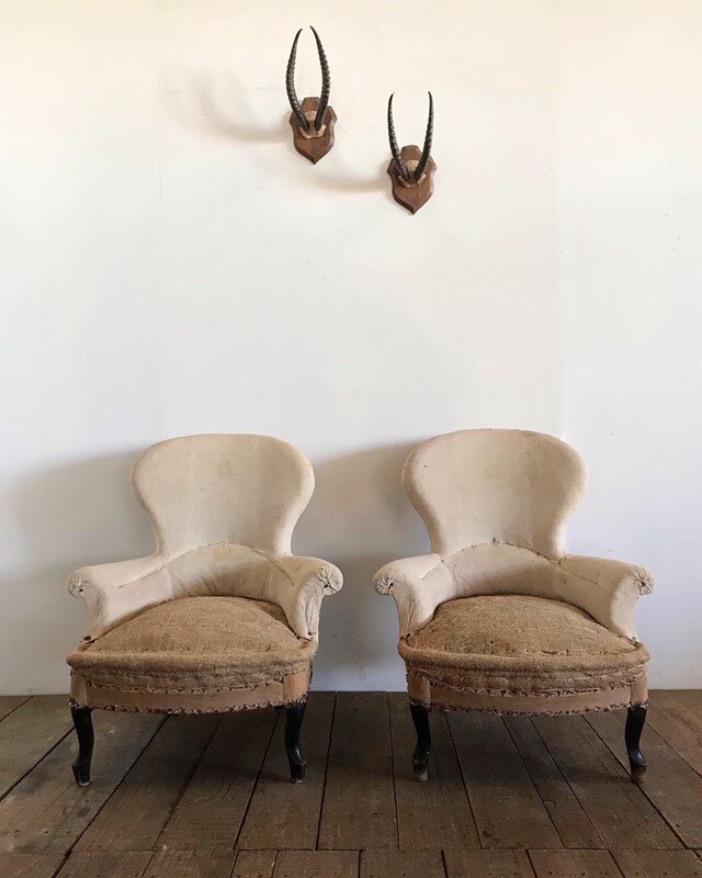 Pair Of Antique French Napoleon III Armchairs
