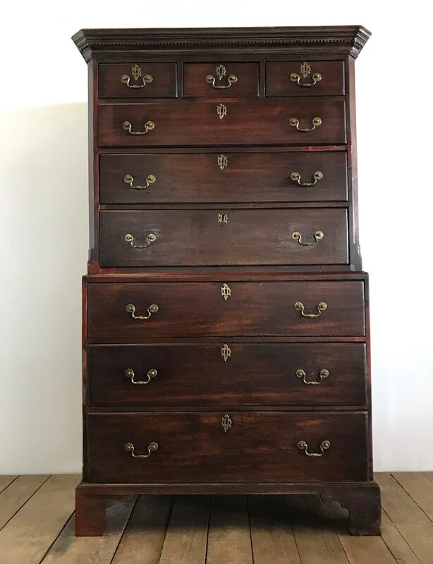 Georgian Antique Mahogany Chest On Chest