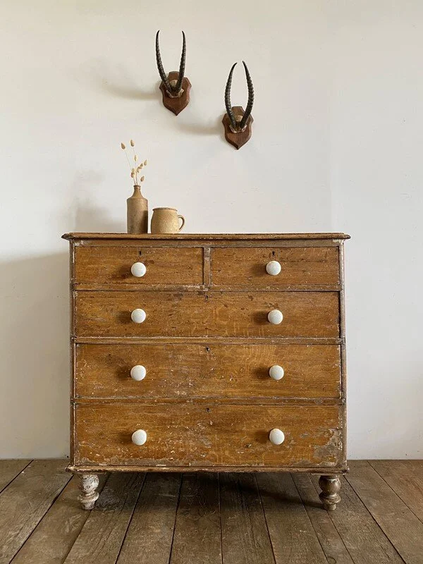Victorian Original Painted Chest Of Drawers