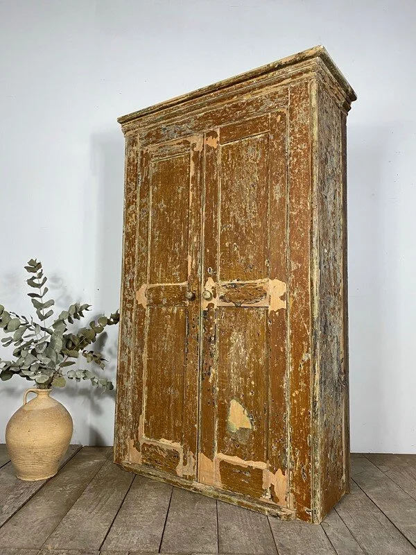 19th Century Antique Original Painted Cupboard
