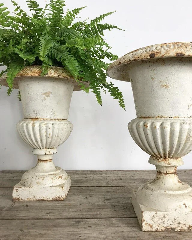 Pair Of 19th century Original Painted French Urns