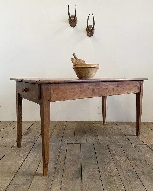 19th Century French Cherrywood Kitchen Table